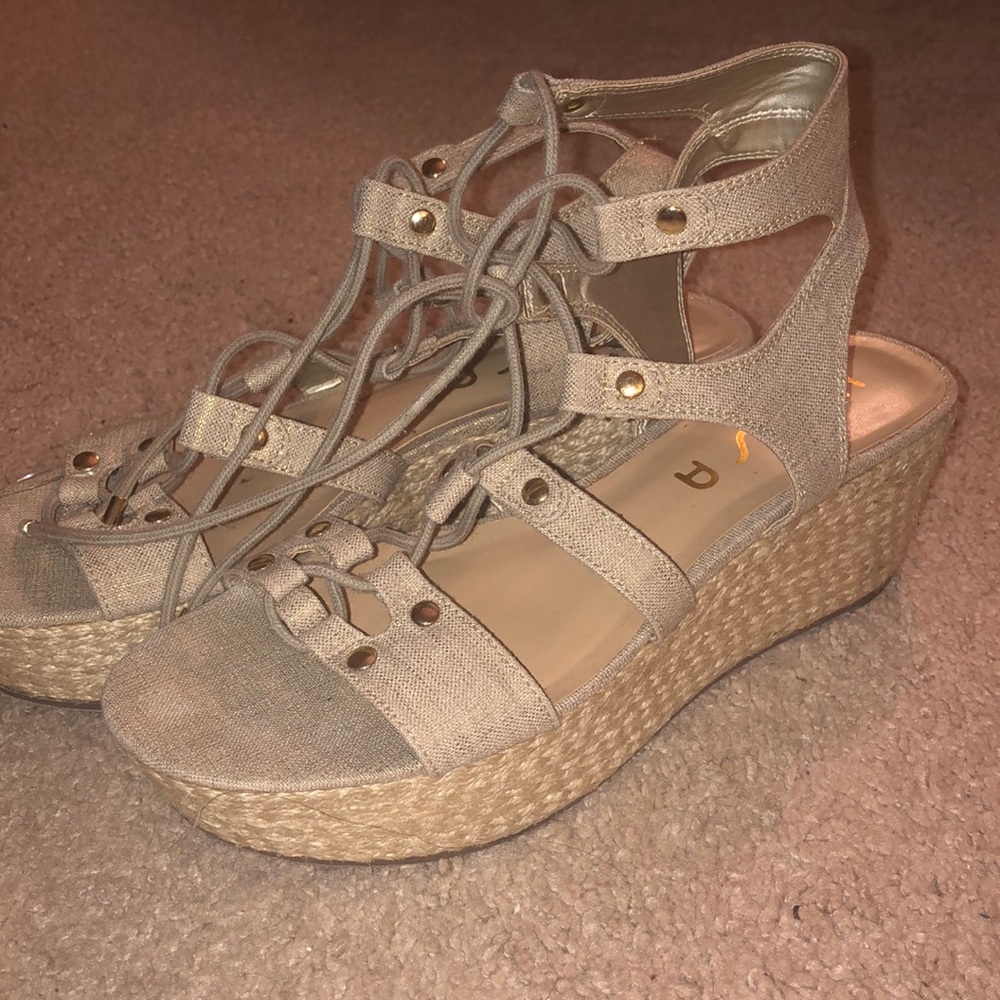 Unisa lace up platform espadrille sandals